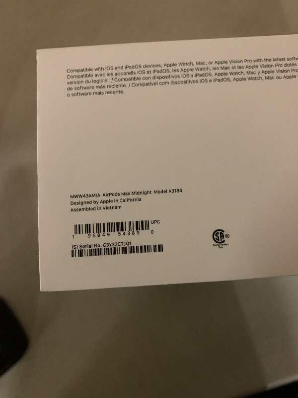 Photo 1 of Apple AirPods Max Wireless Over-Ear Headphones, Pro-Level Active Noise Cancellation, Transparency Mode, Personalized Spatial Audio, USB-C Charging, Bluetooth Headphones for iPhone - Midnight