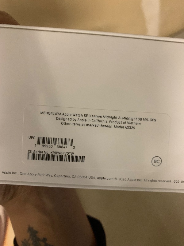 Photo 1 of Apple Watch SE 3 [GPS 44mm] Smartwatch with Midnight Aluminum Case with Midnight Sport Band - M/L. Fitness and Sleep Trackers, Heart Rate Monitor, Always-On Display, Water Resistant