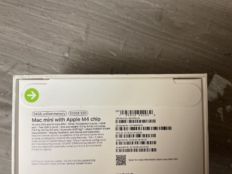 Photo 1 of Apple 2024 Mac mini Desktop Computer with M4 chip with 10?core CPU and 10?core GPU: Built for Apple Intelligence, 16GB Unified Memory, 256GB SSD Storage, Gigabit Ethernet. Works with iPhone/iPad