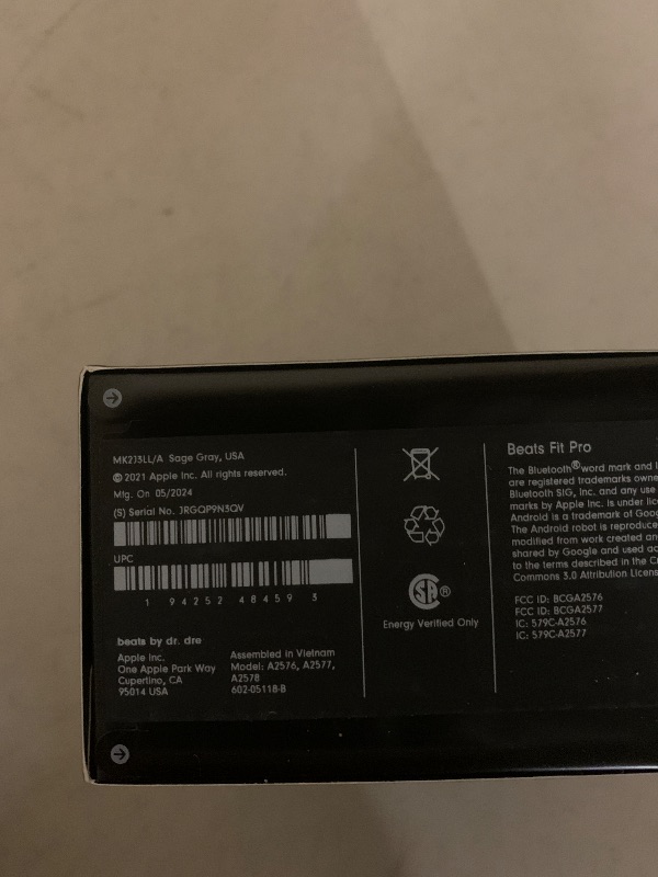 Photo 1 of Beats Fit Pro (1st Gen) - True Wireless Noise Cancelling Earbuds - Active Noise Cancelling - Sweat Resistant Earphones, Compatible with Apple & Android, Class 1 Bluetooth® - Sage Gray