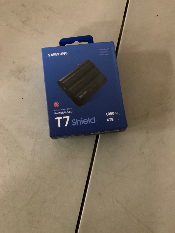 Photo 1 of Samsung T7 Shield 4TB Portable SSD - 1050MB/s, Rugged, Water & Dust Resistant, for Content Creators - Black