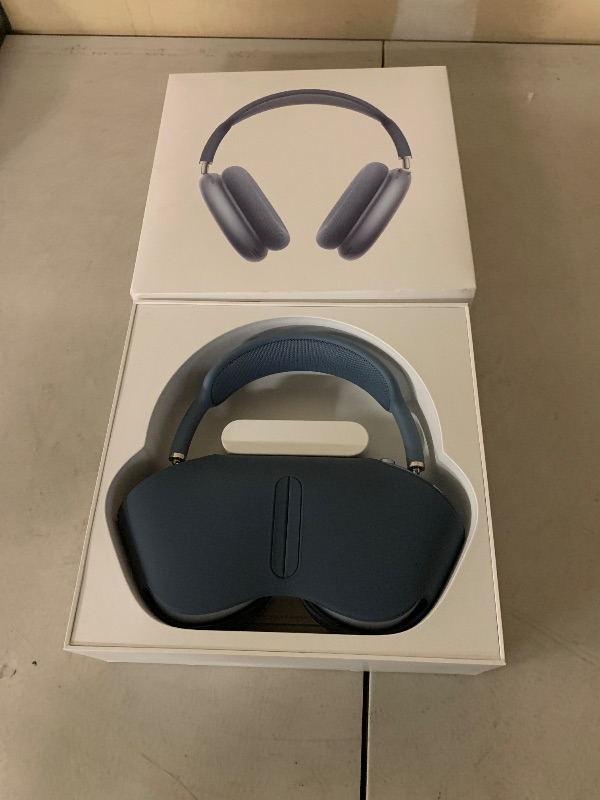 Photo 1 of Apple AirPods Max Wireless Over-Ear Headphones, Pro-Level Active Noise Cancellation, Transparency Mode, Personalized Spatial Audio, USB-C Charging, Bluetooth Headphones for iPhone - Blue