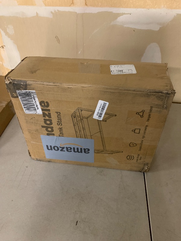 Photo 1 of Mondazie 30 Gallon Rimless Fish Tank Stand with Shelf for Storage, 2 Tiers Metal Aquarium Stand, Breeder Tank Turtle Reptile Terrariums Stand Rack for Home Office, 30" L x 12" W x 20.5" H, Black