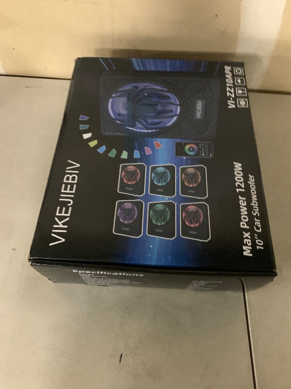 Photo 1 of 1200W RGB Subwoofer, Slim Underseat Car Subwoofer and Amp Package with RGB Beat-Synced Light, Individual Control for Low Pass/Gain/Boost Bass, Deep Bass Perfect for Truck/SUV/Jeep/MPV