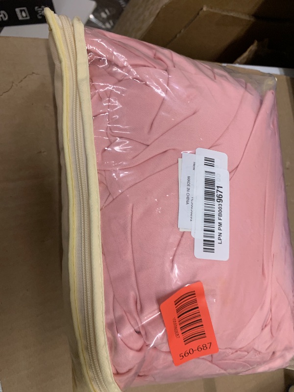 Photo 1 of 1 Pack Pink Spandex Table Clothes for 6 Foot Rectangle Tables, 6FT Wrinkle Free Fitted Tablecloths Ruffles Table Cover with Skirt for Baby Shower Birthday Party Banquet Wedding and Events