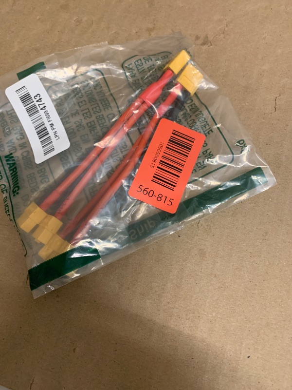 Photo 1 of 2Packs XT60 Parallel Y Splitter Battery Connector 12AWG Cable Dual Extension Y Splitter Male to 2 Female for RC Quadcopte Multirotors RC LiPo Battery