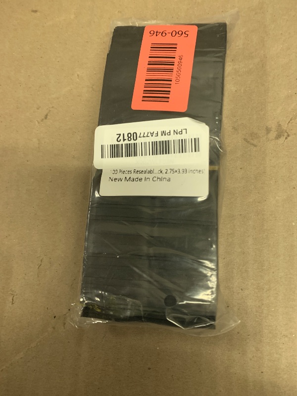 Photo 1 of 100 Pack Black Resealable Mylar Bags with Frosted Clear Window, Smell Proof Small Packaging Bags, Foil Pouch Zip Bag for Food Candy Self Sealing Storage(2.75×3.93 inches)