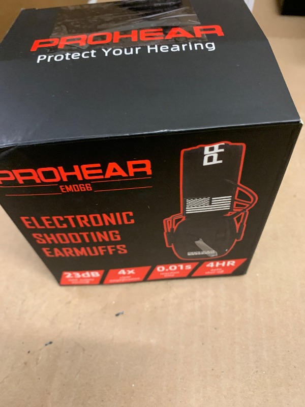 Photo 1 of PROHEAR Electronic Ear Protection for Shooting with 4X Sound Amplification, Gun Range Hearing Protection Muffs, NRR 23dB Noise Reduction Headphones for Hunting, Green