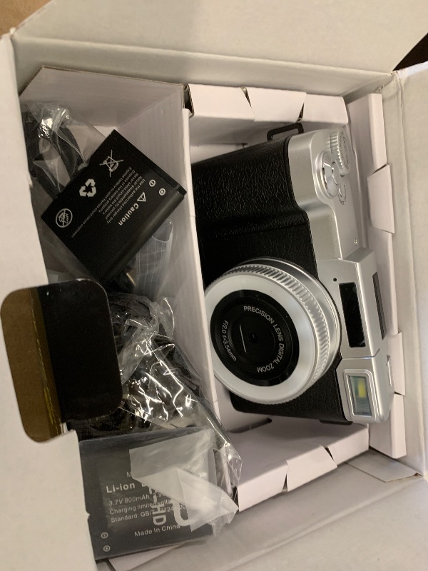 Photo 1 of 4K Digital Camera for Photography, 48MP Vlogging Camera for YouTube 2.8" 180° Flip Screen 18X Digital Zoom Compact Travel Cameras with 64GB SD Card & Card Reader,Mini Tripod,2 Batteries