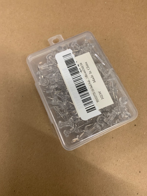 Photo 1 of 120-Pack Push Pins for Bulletin Board, Thumb Tacks with Clear Plastic Tip and Steel Tip, Portable and Durable Wall Tacks Suitable for Cork Board, Office and Daily Life