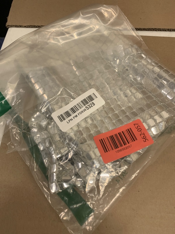 Photo 1 of 12 x 72 Inches Glitter Disco Table Runner - Retro 70s 80s Theme Decor - Silver Sequin - Bachelorette & Wedding Party Supplies