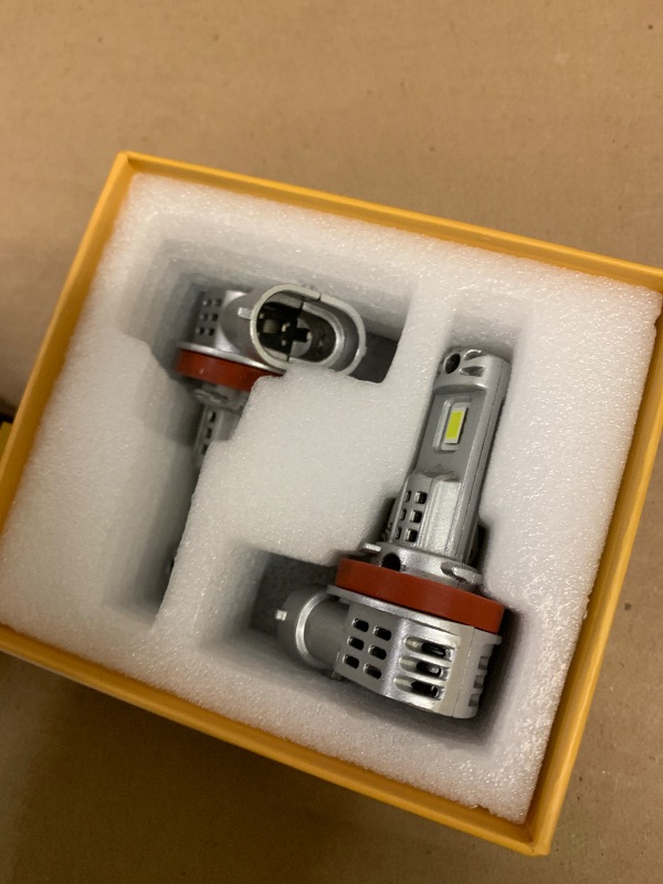 Photo 1 of AHOBXD H11 Light Bulb, H8 H9 H16 Bulbs Upgraded 900% Brightness Super Bright with Fan Cooling 60000LM 1:1 Halogen Mini Size 80000Hrs Lifespans Fog Lights Pack of 2