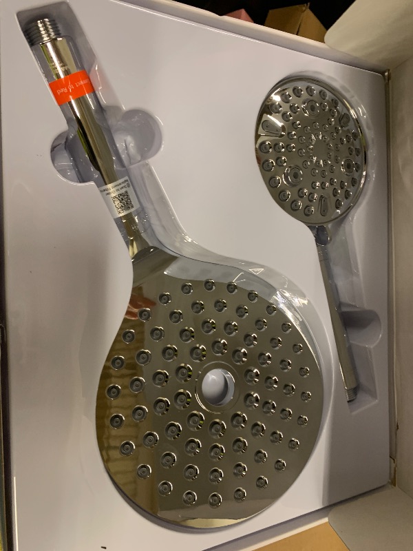 Photo 1 of MakeFit Dual Filtered Shower Heads Combo, High Pressure Rain Shower Head with Handheld Spray Built-in Power Wash, Dual Handheld Shower Head for Hard Water, Remove Chlorine for Healthier Skin- Chrome