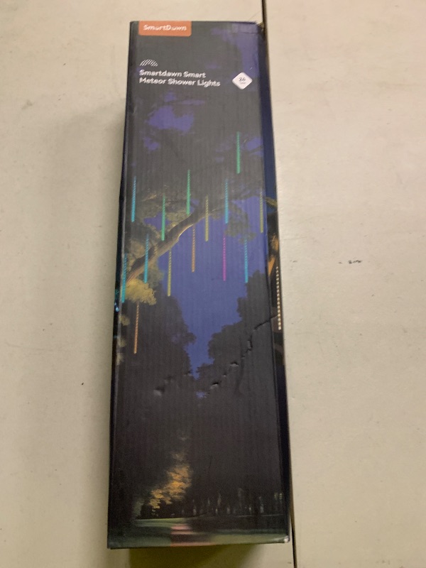 Photo 2 of SmartDawn Smart Meteor Shower Rain Lights, 24Tube 384LED 37.7ft Color Changing Icicle Christmas Lights Outdoor Outside, APP Controlled RGB Customize Display DIY Dynamic Lighting Effect