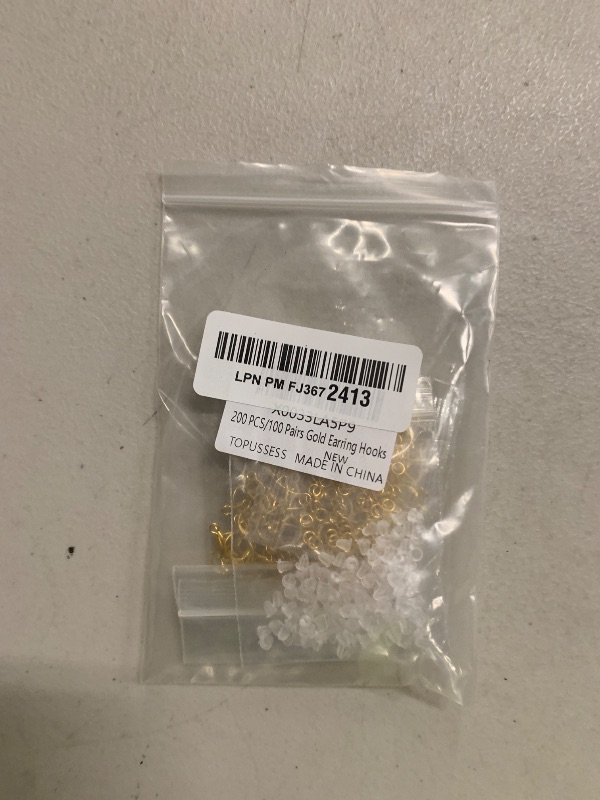 Photo 1 of 200 PCS/100 Pairs Earring Hooks Hypoallergenic 925 Sterling Silver Plated 18K Gold Tone Ear Wires Fish Hooks with 100 PCS Clear Silicone Earring Backs and 100 PCS Jump Rings for DIY Jewelry Making