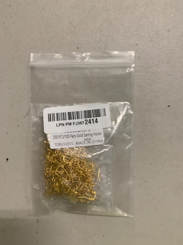 Photo 1 of 200 PCS/100 Pairs Earring Hooks Hypoallergenic 925 Sterling Silver Plated 18K Gold Tone Ear Wires Fish Hooks with 100 PCS Clear Silicone Earring Backs and 100 PCS Jump Rings for DIY Jewelry Making