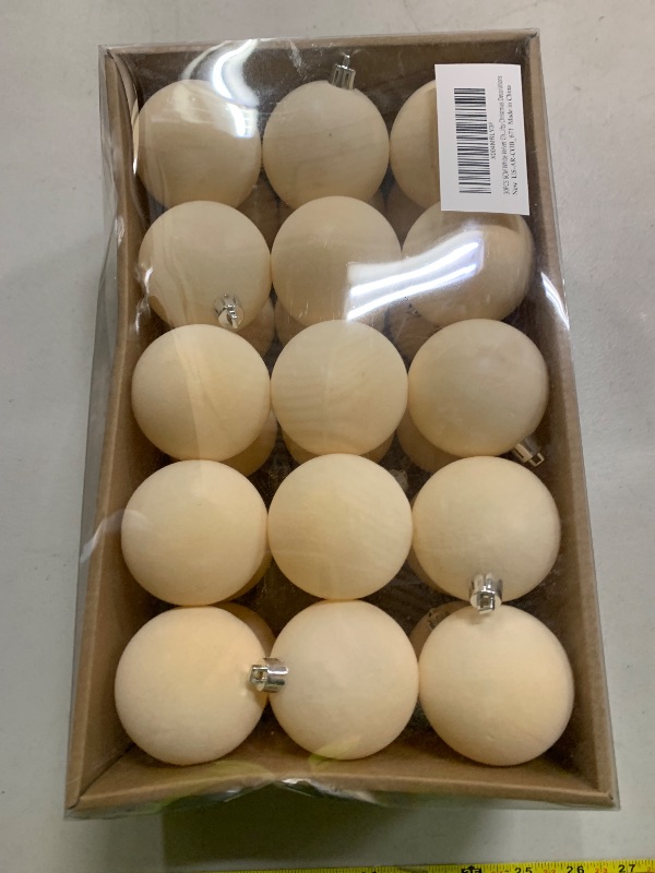 Photo 1 of 30PCS Velvet Christmas Ball Ornaments Set, 2.36" Shatterproof Baubles for Christmas Tree Decorations, Hanging Baubles with Soft Velvet Finish for Thanksgiving Holiday Party Décor, Cream White