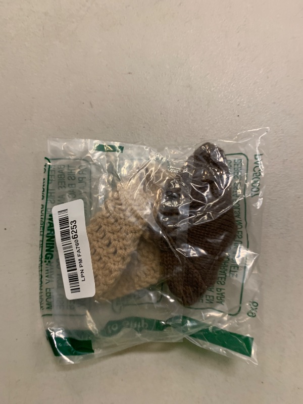 Photo 1 of 17cm Kawaii Doll Clothes Set for Labubu, 3-Piece Handcrafted Crochet, Compatible with 5.91-6.7inch Dolls, Hand Crocheted Hat, Sweaters, Bag (Knitted, Brown, No Doll)