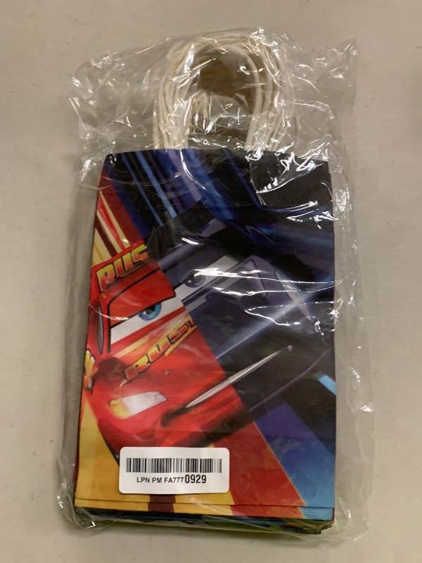 Photo 1 of 24 Pack Car Party Favor Gift Bags - 12 Pattern Paper Candy Bags with Handles, Reusable Kraft Tote Bags for Kids Birthday, Baby Shower, Wedding, Graduation, Party Supplies Decorations