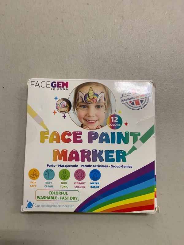 Photo 1 of 12 Colour Face Paint – Water-Based – Mess-Free Face Painting Kit with Stencils – Fast-Drying, Washable, Easy to Clean, Non-Toxic Face Paint for Festivals, Parties, Masquerade, Fancy Dress, Carnival