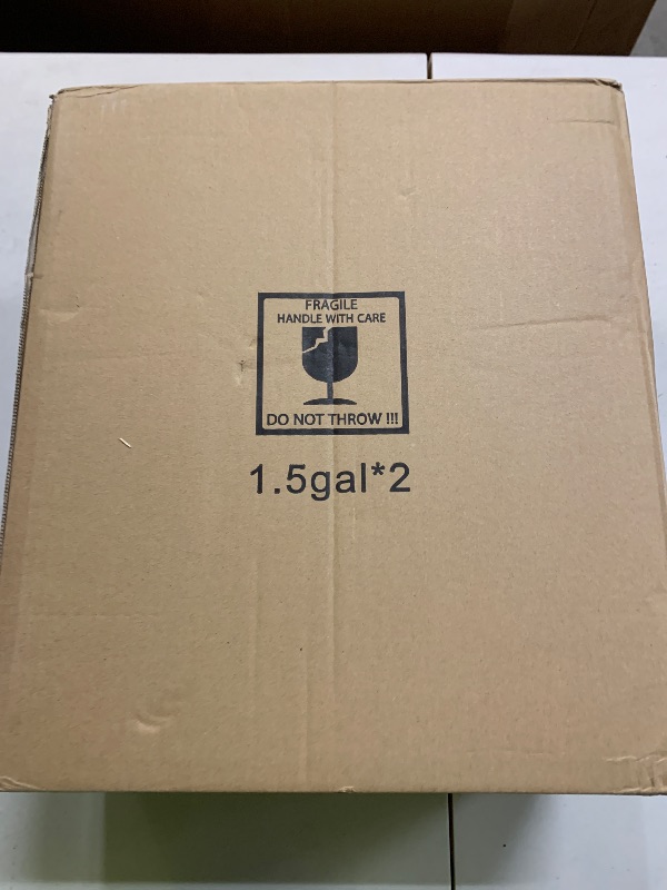 Photo 1 of 2 PCS 1.5 Gallon Drink dispenser, Glass Beverage Dispenser With Wood Stand, Large Water Drink Dispensers for Parties With Stainless Steel Spigot, Ideal for Lemonade,Juice, Tea, and Party Drinks