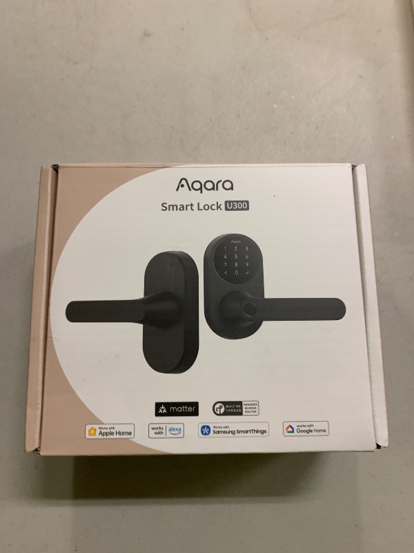 Photo 1 of Aqara Smart Lock U300, Fingerprint Keyless Entry Door Lock with Handle, Matter Over Thread with Apple Home Keys, Touchscreen Keypad, Smart Lever Lock Supports Apple Home, Alexa, Google, IFTTT, Black