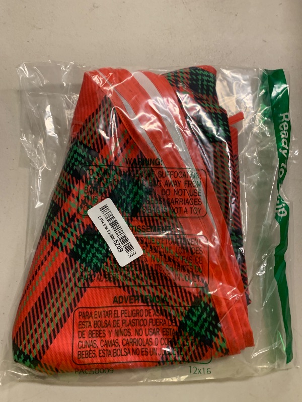 Photo 1 of 48 Inch Christmas Tree Skirt Red Green Tartan Plaid Tree Skirt Rustic Scottish Plaid Round Christmas Trees Mat for Xmas Winter Holiday Home Party Indoor Outdoor Decoration