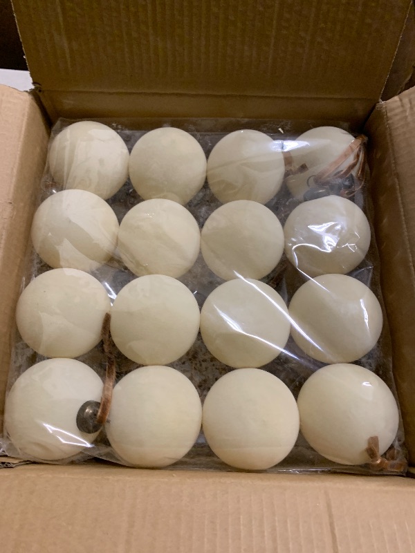 Photo 1 of 32 Pcs Velvet Christmas Tree Ornaments Balls with Velvet Ribbon Christmas Tree Hanging Decorations Neutral Flocked Balls Bulk for Xmas Home Indoor (White)