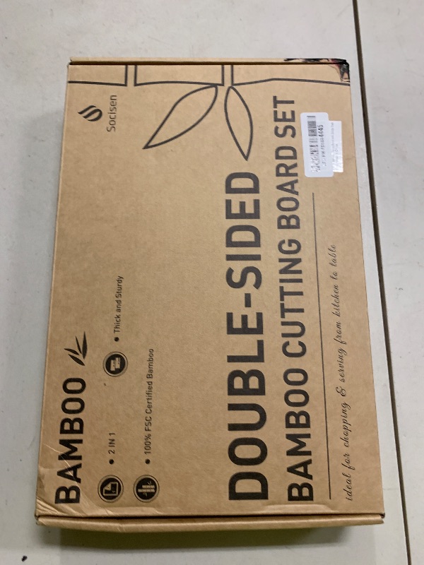 Photo 1 of 3 Packs Bamboo Cutting Board Set with Holder Nice Solid Thick Wood Deep Juice Groove & Built-in Handles Chopping Board Large Big Small Best Hardwood Kitchen Counter Organic Vegetable Meat BBQ Kit