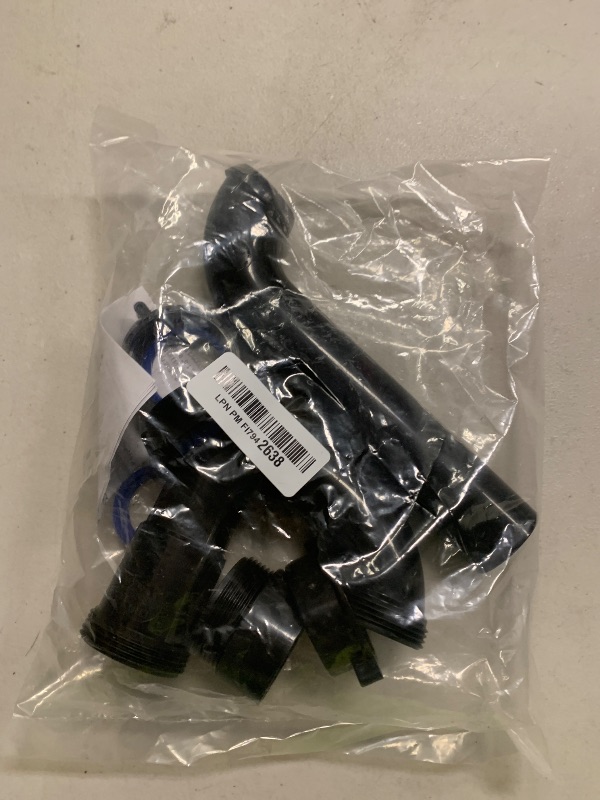 Photo 1 of (1 Pack) Yariwiz Black P Trap 1 1/2 Inch for Bathroom Kitchen Sink Drain Pipe Tubular Kit with Black Threaded Adapter and Blue TPE Washer KSD-001B