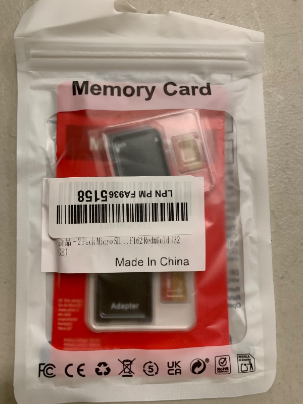 Photo 1 of 2 Pack TF Card 32GB with Adapter, High Speed Memory Card, UHS-I C10 A1 Memory TF Card for Tablet/Mobile Phone/Camera/Car Audio/Game Console (TF162 Red Gold 32GB)