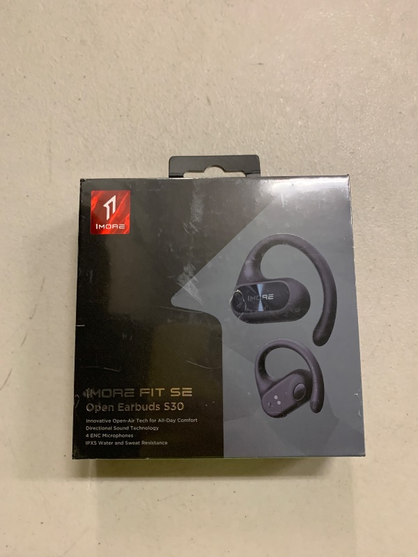 Photo 1 of 1MORE Fit SE S30 Open Ear Headphones, Wireless Bluetooth Headphones with 4 Microphones for Clear Calls, Sports Earbuds Split Design with Earhooks, IPX5, 30-Hour Playtime, 5.3, Black (EF606)