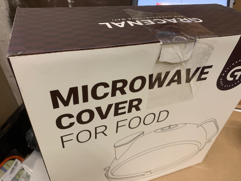 Photo 1 of 12 Inch Microwave Splatter Cover, Upgraded Microwave Cover for Food with Water Steamer, Integrated Handle, Splatter Guard, Cookware Lid, House Warming Gifts New Home, Grey