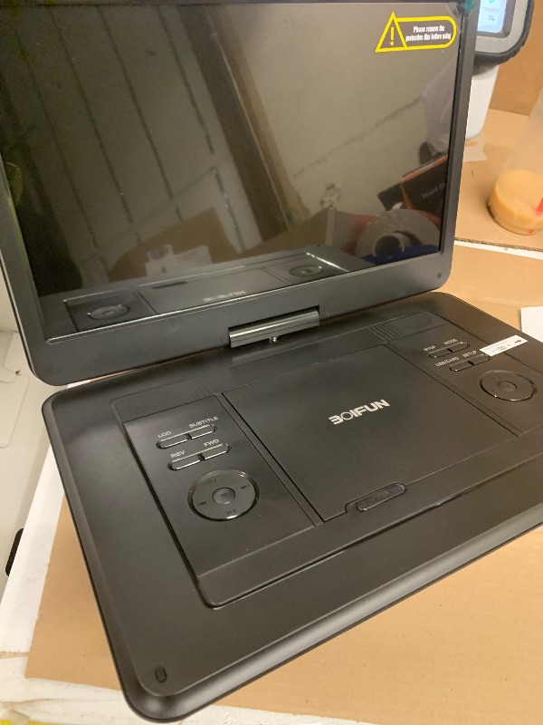 Photo 1 of 17.5" Portable DVD Player with 15.6" Large HD Screen, 6 Hours Rechargeable Battery, Support USB/SD Card/Sync TV and Multiple Disc Formats, High Volume Speaker, Black