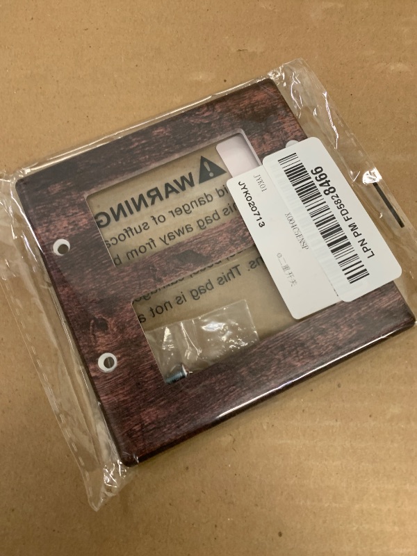 Photo 1 of 1pc.  WMHUSU Decorative Outlet Covers Rustic Dark Brown Wood Grain Farmhouse Cabin Wall Plate Double Rocker Switch Light Switch Plate Covers Jumbo Dual Electrical GFCI Switch Cover Plate 