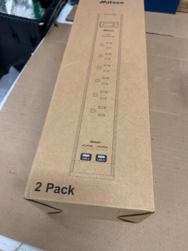 Photo 1 of 12FT Long Power Strip Surge Protector - with 6 Outlets 4 USB Ports, Heavy-Duty Braided Extension Cord, Flat Plug, 900 Joules, 15A Circuit Breaker, Wall Mount for Home Office (2 Pack)