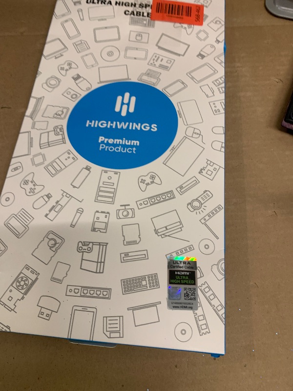 Photo 1 of 10K 8K HDMI 2.1 Cable 2-Pack 6.6FT, Highwings Certified 48Gbps Ultra High Speed Slim HDMI Cord,Support 4K@120Hz 8K@60Hz, HDCP 2.2&2.3, Dynamic HDR,eARC,DTS:X, Compatible with Roku TV/HDTV/PS5/Blu-ray