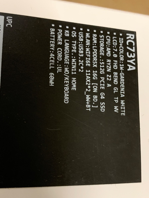 Photo 1 of NON FUNCTIONAL - PARTS ONLY ----------------------------------------------------------------------------------------------------ASUS ROG Xbox Ally – 7” 1080p 120Hz Touchscreen Gaming Handheld, AMD Ryzen Z2 A, 16GB RAM, 512GB SSD, White