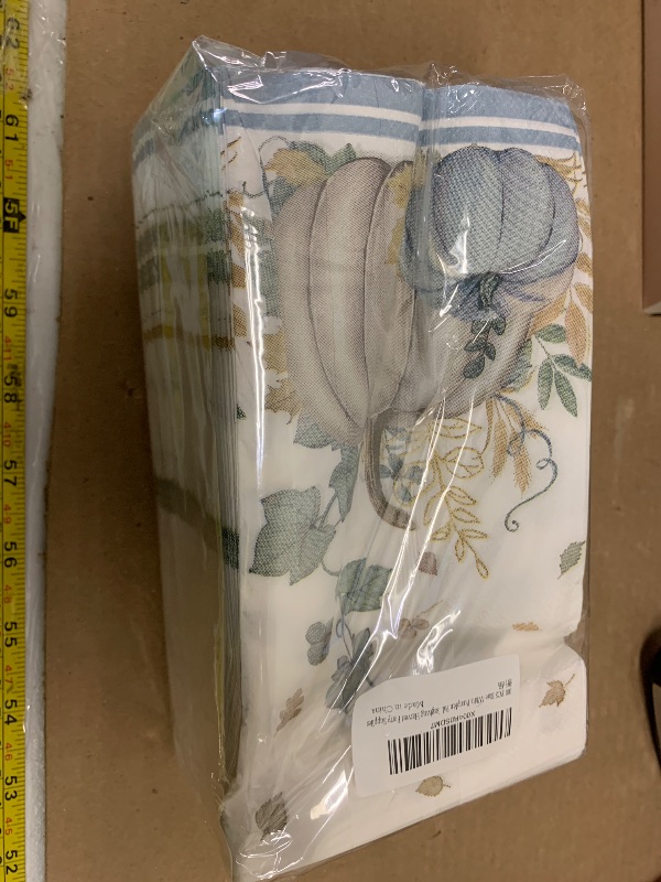 Photo 1 of 100 Pcs Fall Guest Napkins Thanksgiving Watercolor Pumpkin Paper Napkins for Party Lunch Dinner Bathroom Kitchen Decor