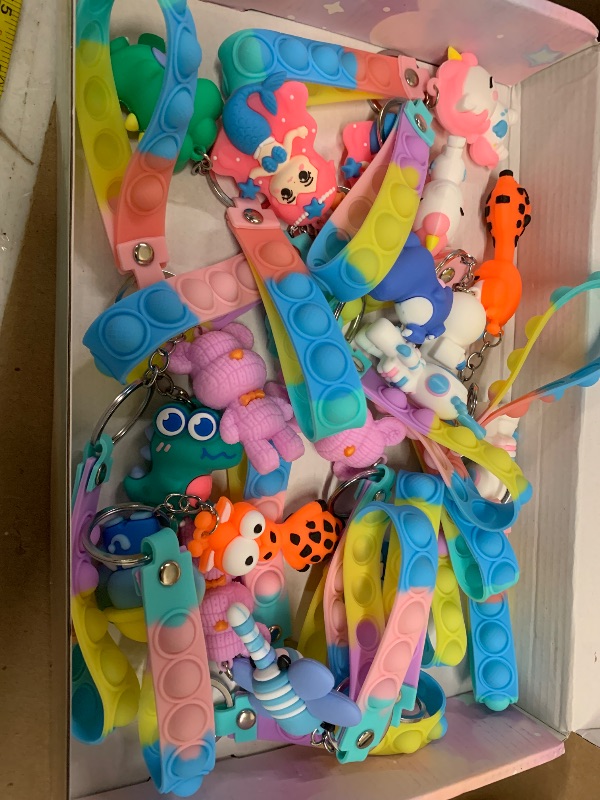 Photo 1 of  Pop Fidget Toys Bulk Keychain for Kids,Mini Pop its with 3D Animal Cute Keychains for School Classroom Gifts,Party Favors for Kids