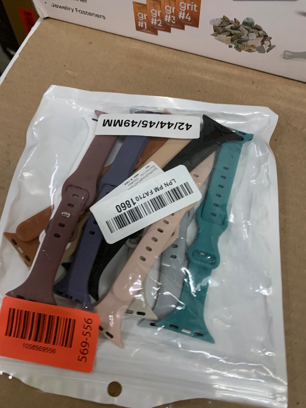 Photo 1 of 10 Pack Slim Bands Compatible with Apple Watch Bands 38mm 40mm 41mm 42mm 44mm 45mm 46mm 49mm, Soft Thin Silicone Sport Narrow Strap for iWatch Series 11/10/9/8/SE/7/6/5/4/3/2/1/Ultra Women Men