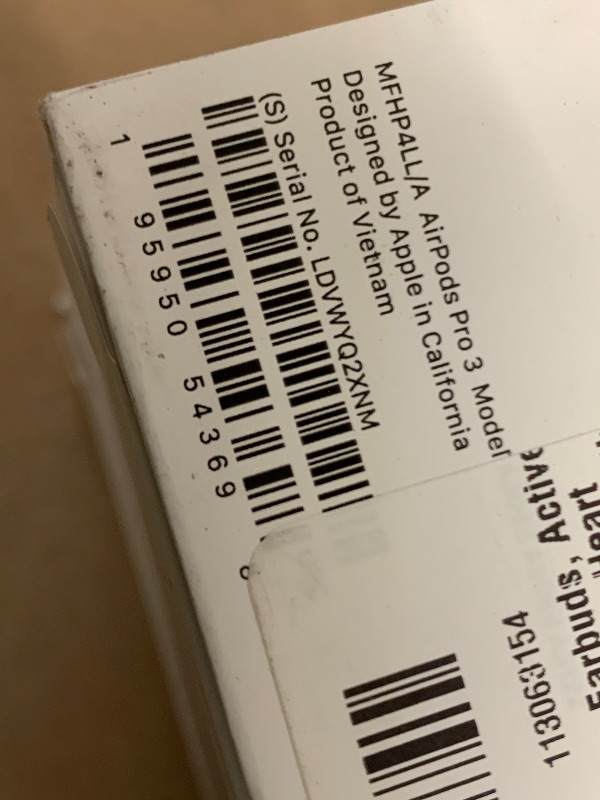 Photo 1 of Apple AirPods Pro 3 Wireless Earbuds, Active Noise Cancellation, Live Translation, Heart Rate Sensing, Hearing Aid Feature, Bluetooth Headphones, Spatial Audio, High-Fidelity Sound, USB-C Charging