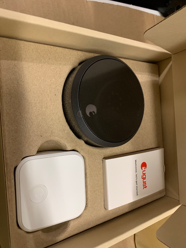 Photo 3 of August Home Smart Lock Pro + Connect Hub - Wi-Fi Smart Lock for Keyless Entry - Works with Alexa, Google Assistant, and more – Dark Gray