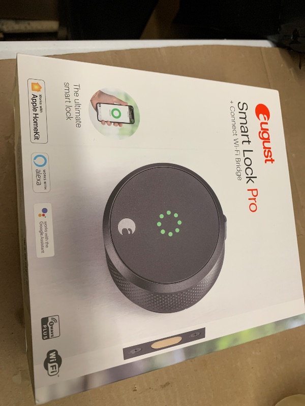 Photo 4 of August Home Smart Lock Pro + Connect Hub - Wi-Fi Smart Lock for Keyless Entry - Works with Alexa, Google Assistant, and more – Dark Gray