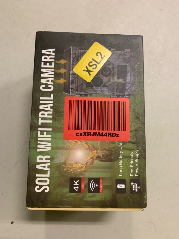 Photo 1 of Trail Camera Solar Powered 4K 46MP, WiFi Bluetooth Game Camera with 32GB Memory Card, 130° Wide Angle, Motion Activated 0.3s Trigger, IP66 Waterproof No Glow Night Vision for Wildlife Monitoring