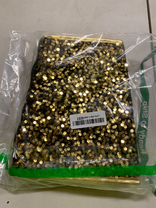 Photo 1 of 29 inch Decagonal Shape Christmas Tree Skirt - Sparkling Glitter Fabric, Foldable Design for Easy Setup & Storage for Christmas and Halloween Decoration Trees with a Height of Less Than 9 FT