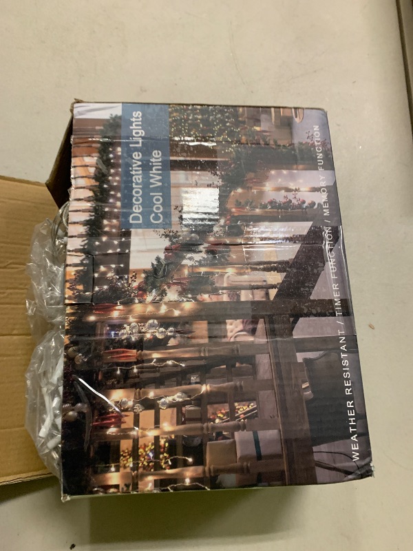 Photo 1 of 1296LED Christmas Lights with 288 Drops, 131ft 8 Modes Christmas String Lights Outdoor, Waterproof Christmas Decorations Fairy Lights with Timer Memory for Xmas Party Patio Fence Tree Cool White