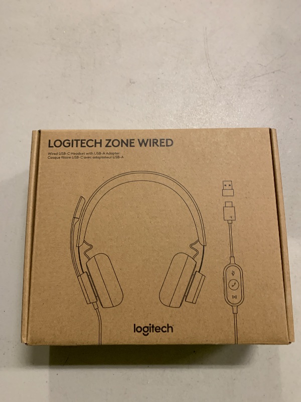 Photo 1 of Logitech Zone Wired Noise Cancelling Headset, USB-C with USB-A Adapter - Graphite,Black