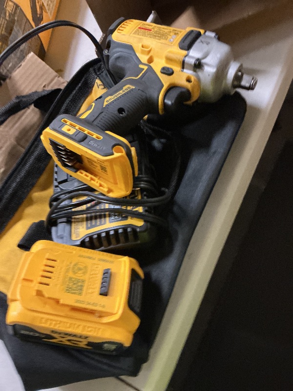 Photo 1 of **MISSING BATTERY** DEWALT XR 20-volt Max Variable Speed Brushless 1/2-in Drive Cordless Impact Wrench