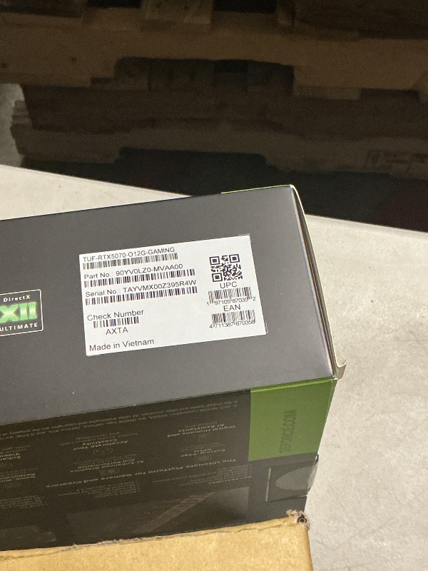 Photo 1 of ASUS TUF Gaming GeForce RTX ™ 5070 12GB GDDR7 OC Edition Gaming Graphics Card (PCIe® 5.0, HDMI®/DP 2.1, 3.125-slot, Military-Grade Components, Protective PCB Coating, axial-tech Fans)